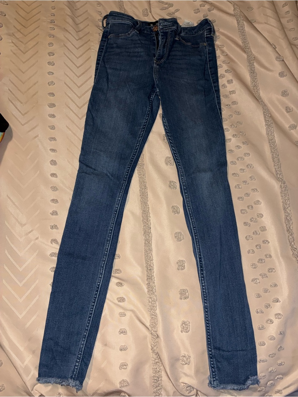 Hollister Women's Skinny Jeans in Dark Blue Wash